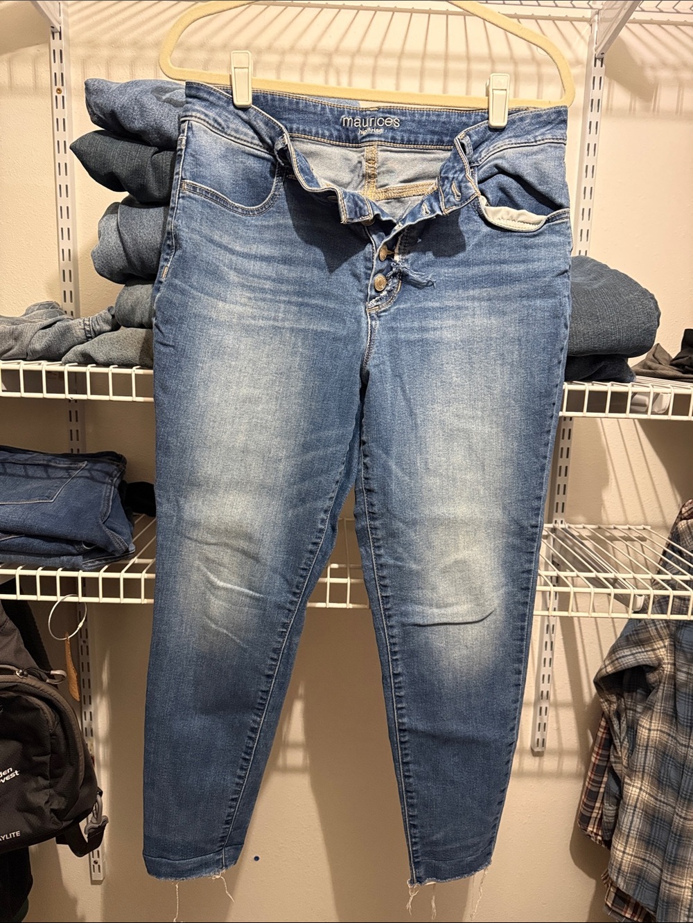 Maurices Light Blue High-Rise Skinny Jeans with Button-Fly